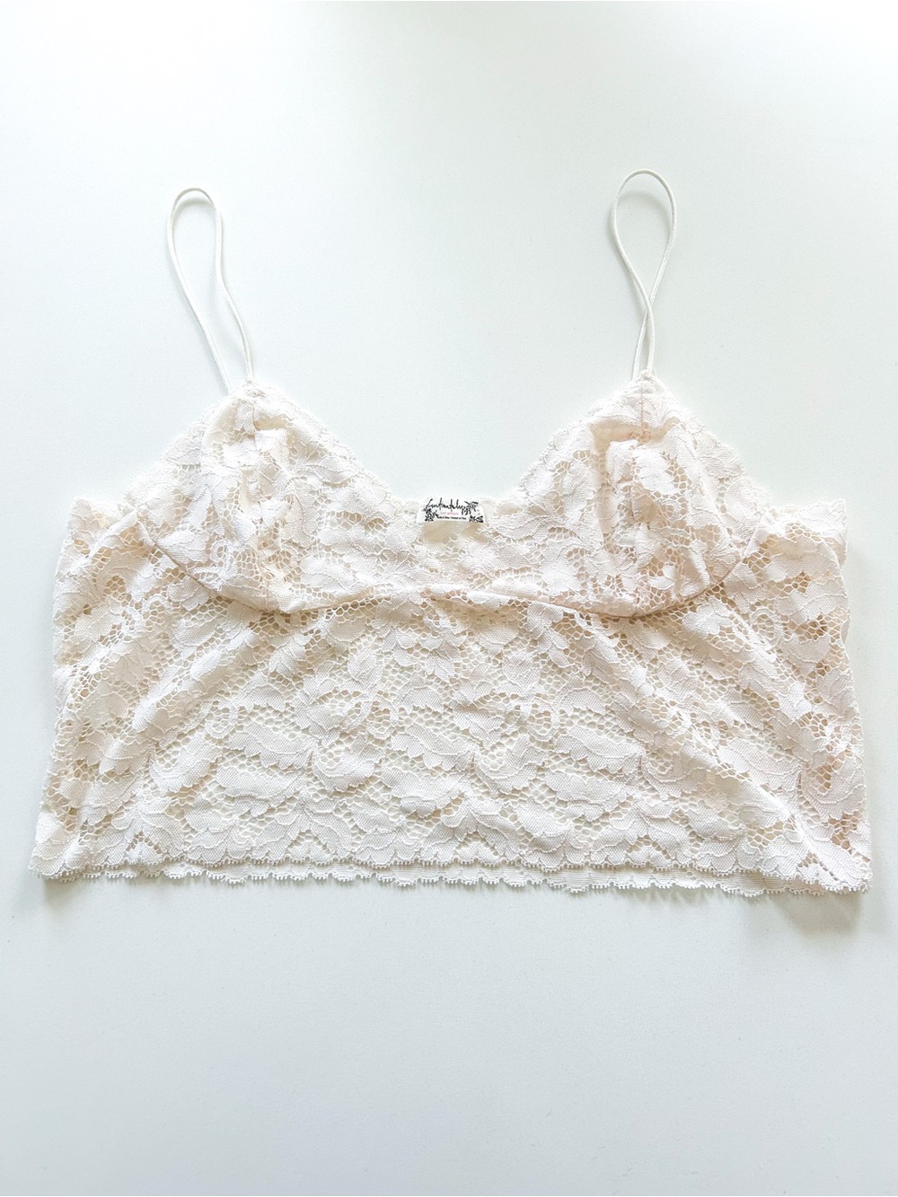 Intimately Free People Ivory Lace Brami Bralette Cami Size Large - Picture 9 of 12